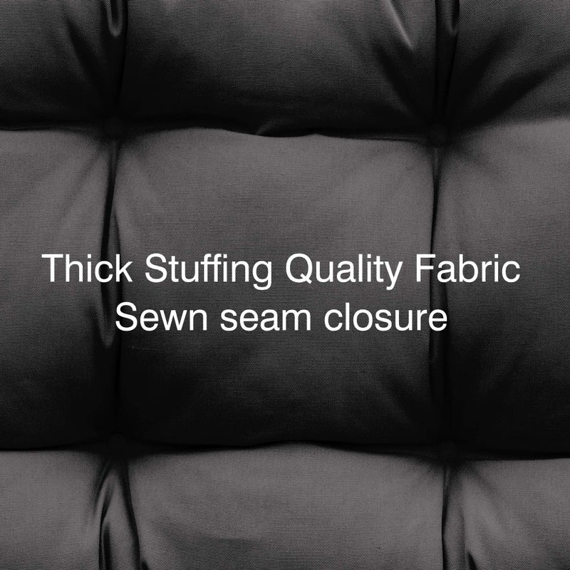 QILLOWAY Outdoor Seat/Back Chair Cushion Tufted Pillow, Spring/Summer Seasonal All Weather Replacement Cushions. (Dark Grey) - Image 3